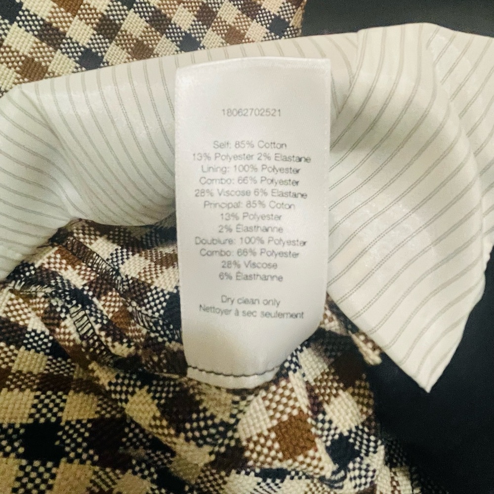 Veronica Beard Strapless Gingham Dress in Brown and Cream - Picture 3 of 3